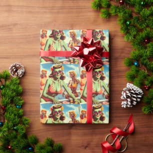 Summer Zombie Pin-up Wrapping Paper