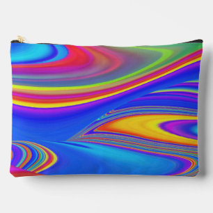 Summerfeeling , Abstract 3D Rainbowart Accessory Pouch