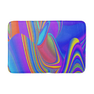 Summerfeeling , Abstract 3D Rainbowart Bath Mat