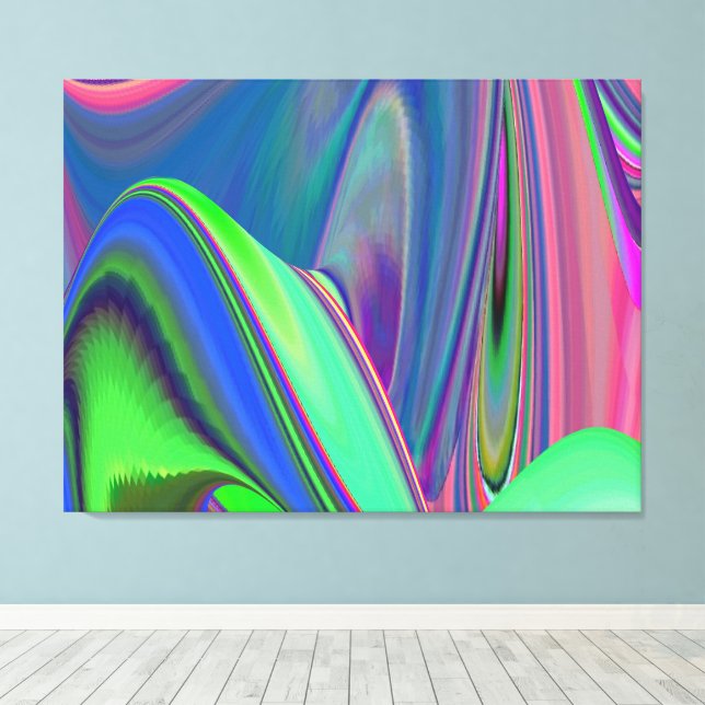 Summerfeeling , Abstract 3D Rainbowart Canvas Print (Insitu(Wood Floor))