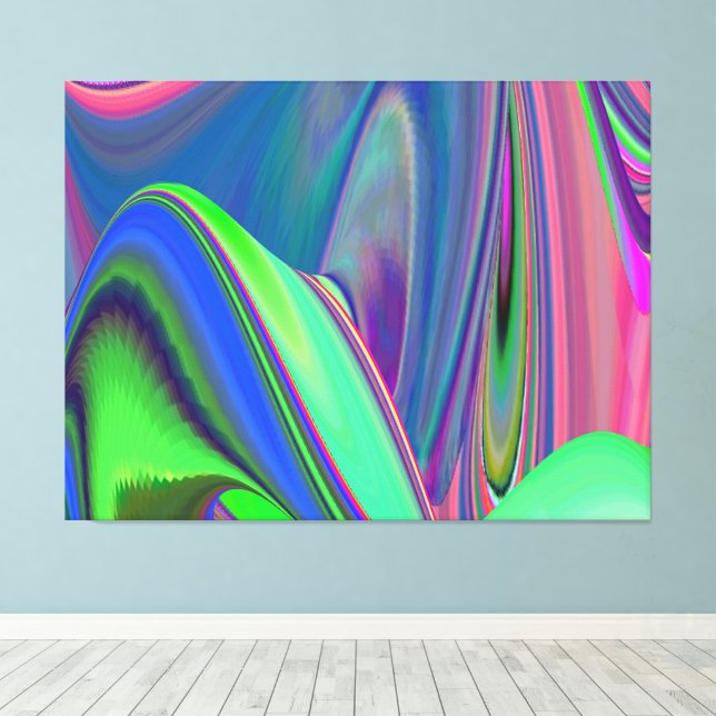 Summerfeeling , Abstract 3D Rainbowart Canvas Print (Insitu(Wood Floor))
