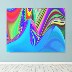 Summerfeeling , Abstract 3D Rainbowart Canvas Print