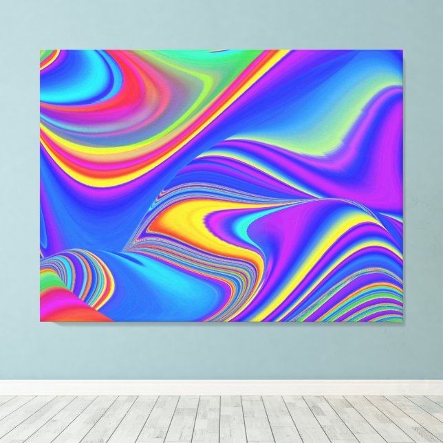 Summerfeeling , Abstract 3D Rainbowart Canvas Print (Insitu(Wood Floor))