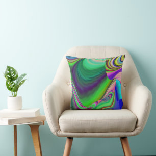 Summerfeeling , Abstract 3D Rainbowart Cushion