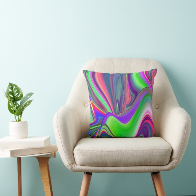 Summerfeeling , Abstract 3D Rainbowart Cushion (Chair)