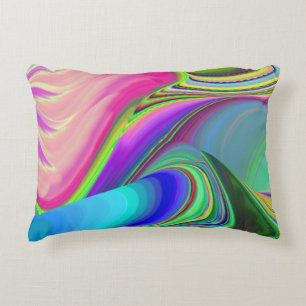 Summerfeeling , Abstract 3D Rainbowart Decorative Cushion