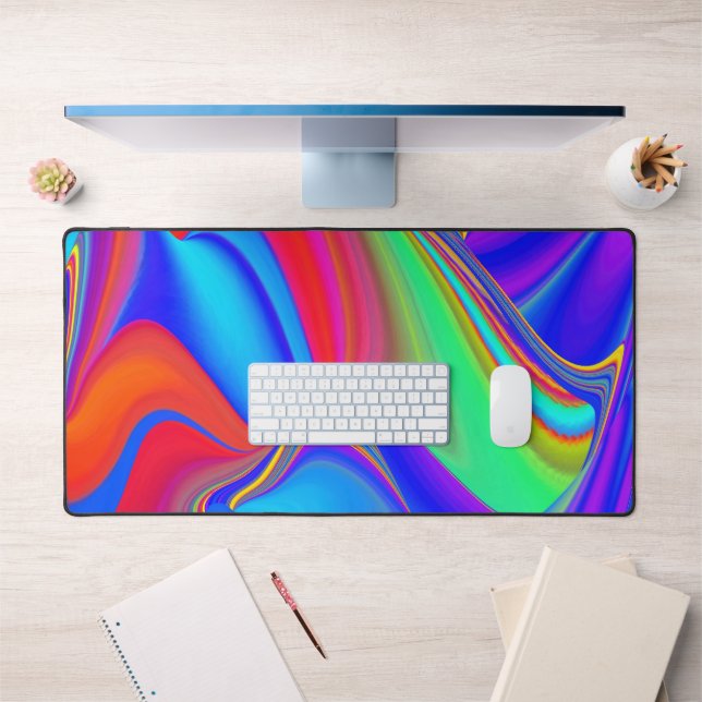 Summerfeeling , Abstract 3D Rainbowart Desk Mat (Office 1)
