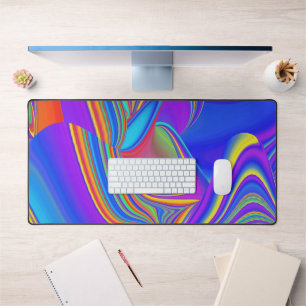 Summerfeeling , Abstract 3D Rainbowart Desk Mat