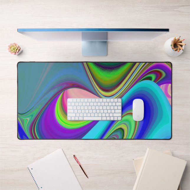 Summerfeeling , Abstract 3D Rainbowart Desk Mat (Office 1)