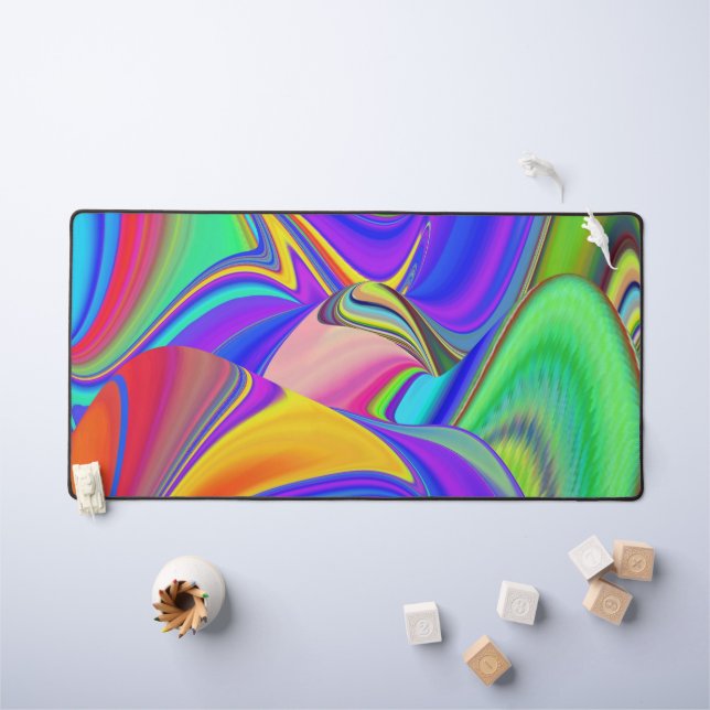 Summerfeeling , Abstract 3D Rainbowart Desk Mat (Kids Table)