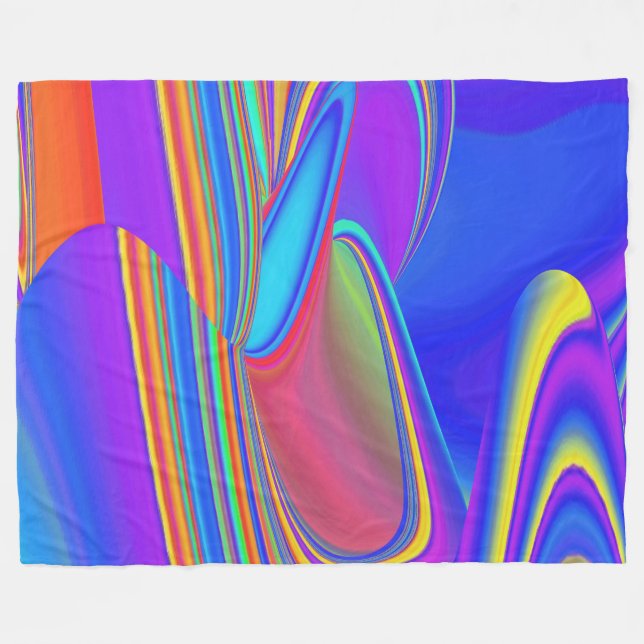 Summerfeeling , Abstract 3D Rainbowart Fleece Blanket (Front (Horizontal))