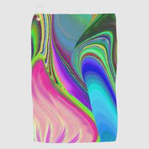 Summerfeeling , Abstract 3D Rainbowart Golf Towel