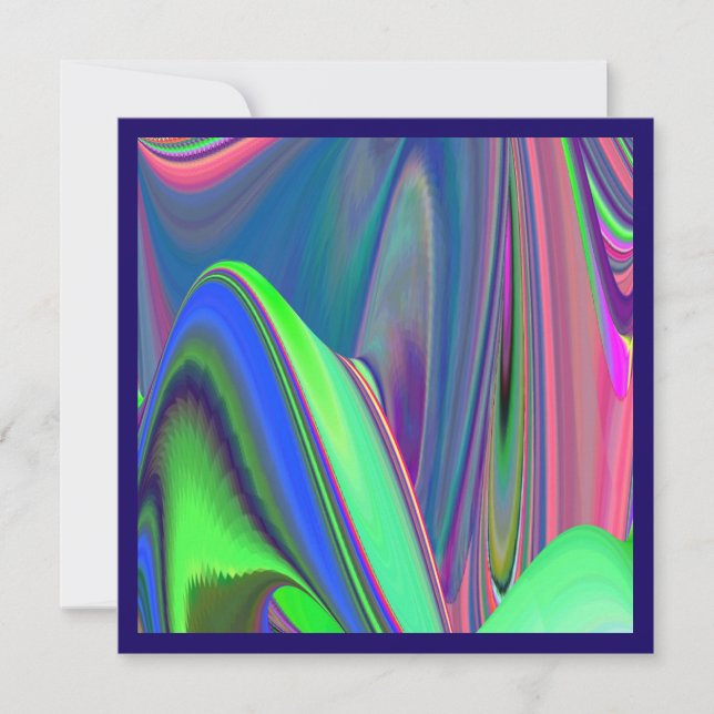 Summerfeeling , Abstract 3D Rainbowart Invitation (Front)