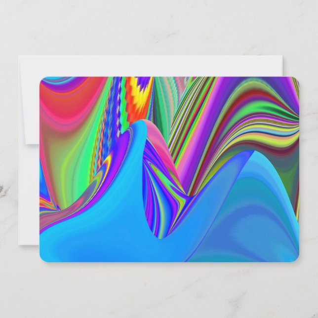 Summerfeeling , Abstract 3D Rainbowart Invitation (Front)
