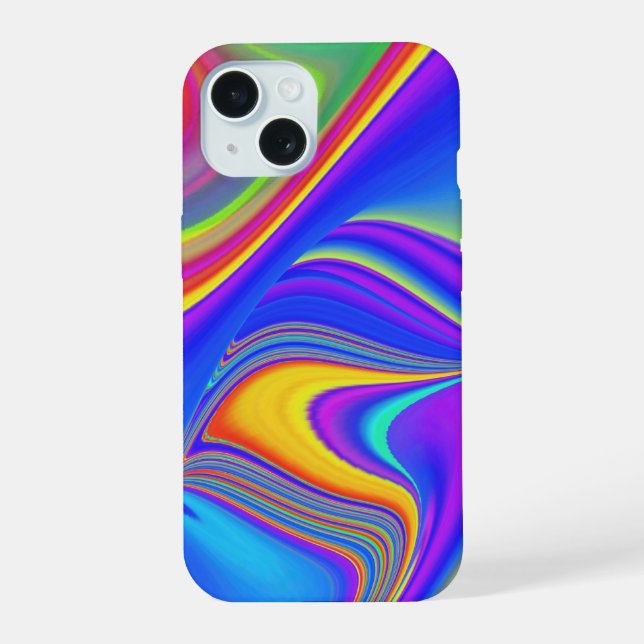 Summerfeeling , Abstract 3D Rainbowart iPhone 15 Case (Back)