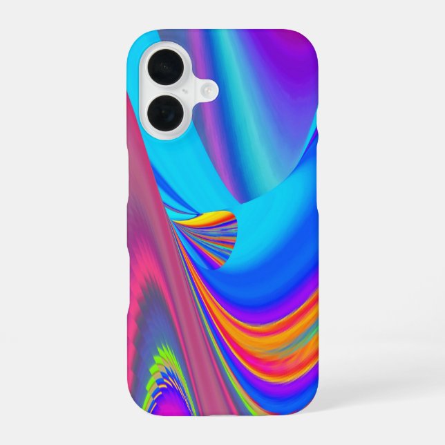 Summerfeeling , Abstract 3D Rainbowart iPhone 16 Case (Back)