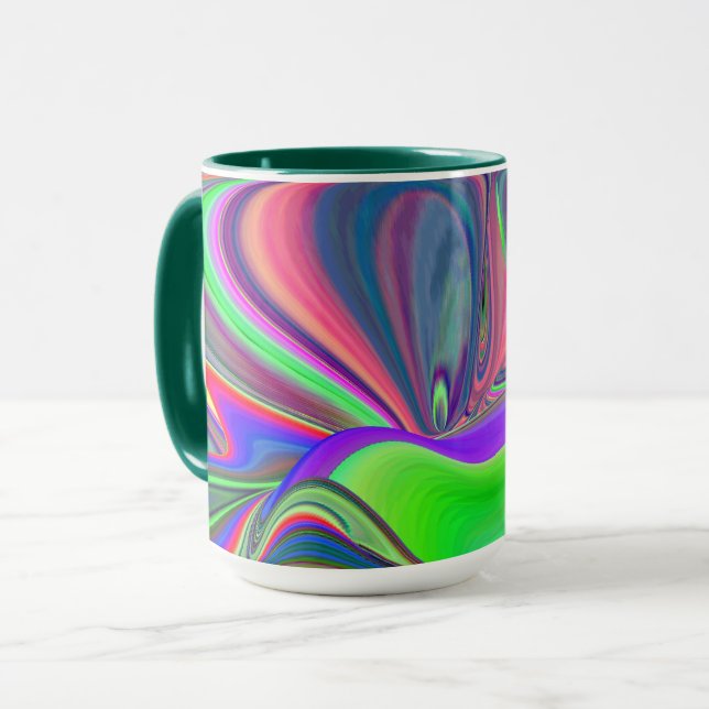 Summerfeeling , Abstract 3D Rainbowart Mug (Front Left)