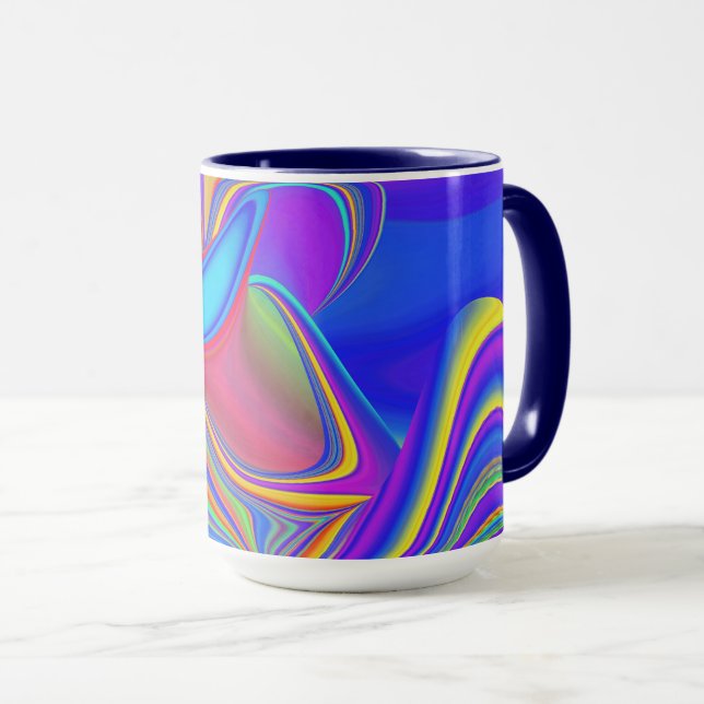 Summerfeeling , Abstract 3D Rainbowart Mug (Front Right)