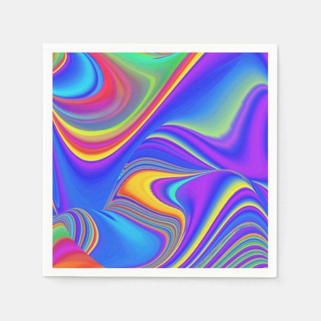 Summerfeeling , Abstract 3D Rainbowart Napkin (Front)