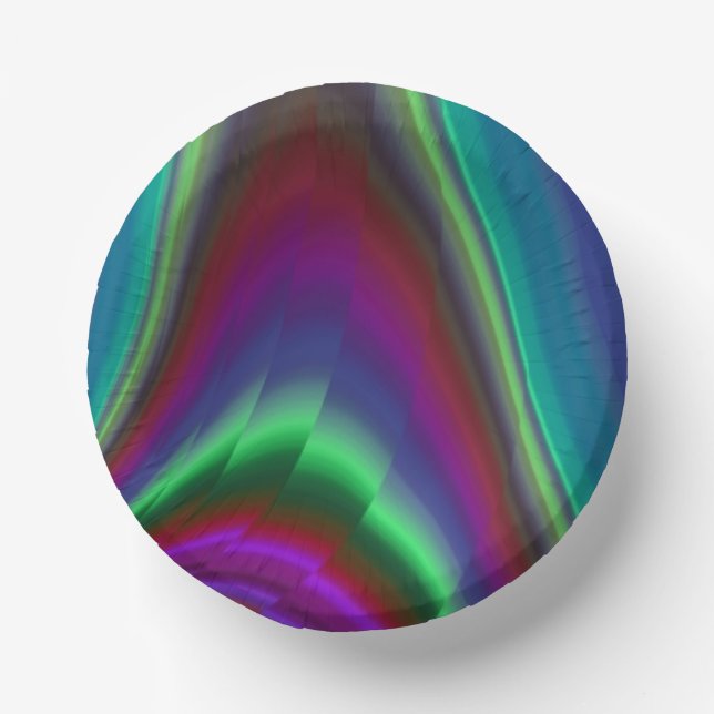 Summerfeeling , Abstract 3D Rainbowart Paper Plate (Front)