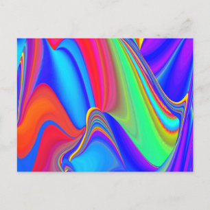 Summerfeeling , Abstract 3D Rainbowart Postcard
