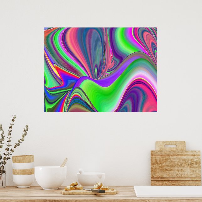 Summerfeeling , Abstract 3D Rainbowart Poster (Kitchen)
