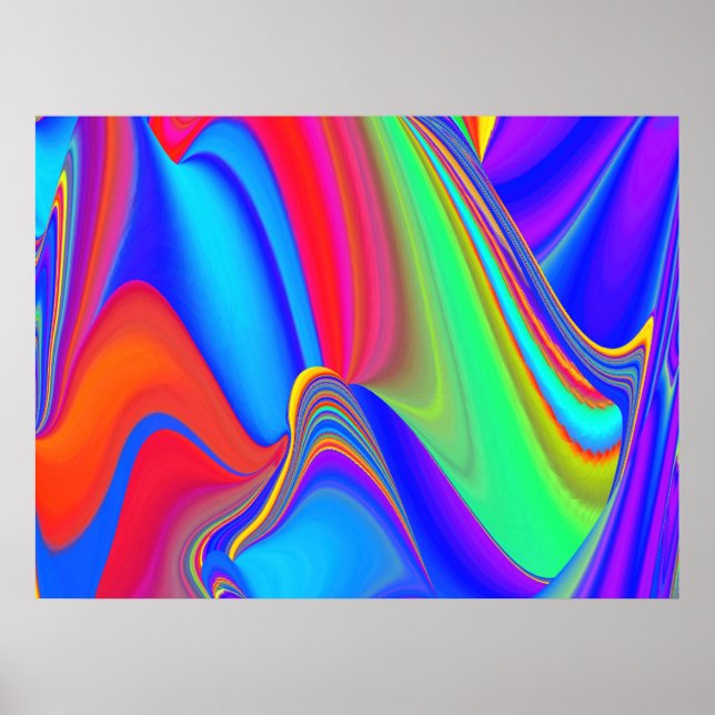 Summerfeeling , Abstract 3D Rainbowart Poster (Front)