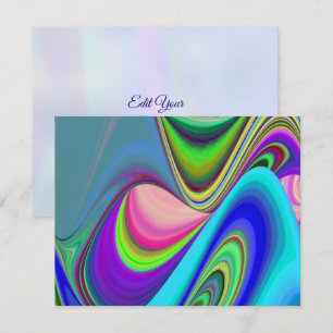Summerfeeling , Abstract 3D Rainbowart RSVP Card