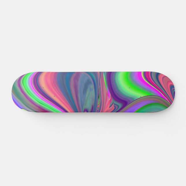 Summerfeeling , Abstract 3D Rainbowart Skateboard (Horz)