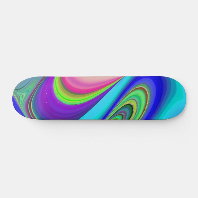 Summerfeeling , Abstract 3D Rainbowart Skateboard (Horz)