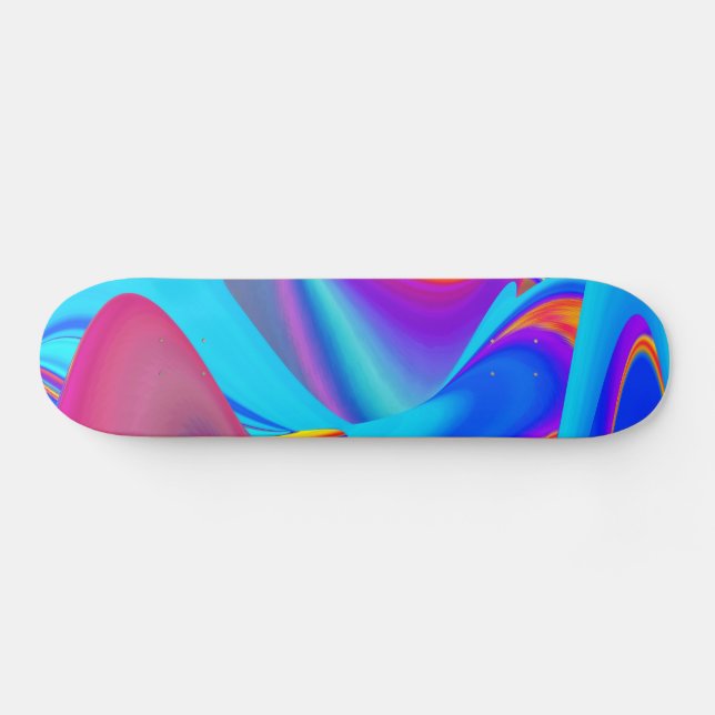 Summerfeeling , Abstract 3D Rainbowart Skateboard (Horz)