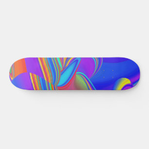 Summerfeeling , Abstract 3D Rainbowart Skateboard