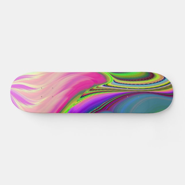 Summerfeeling , Abstract 3D Rainbowart Skateboard (Horz)