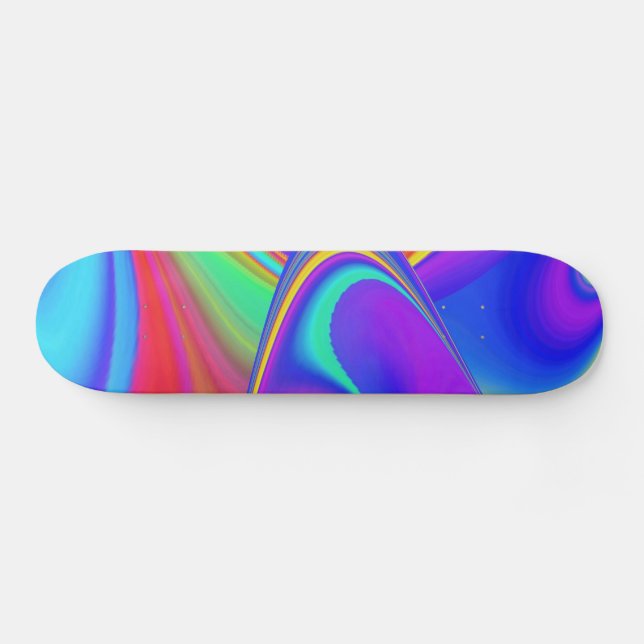 Summerfeeling , Abstract 3D Rainbowart Skateboard (Horz)