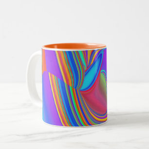 Summerfeeling , Abstract 3D Rainbowart Two-Tone Coffee Mug