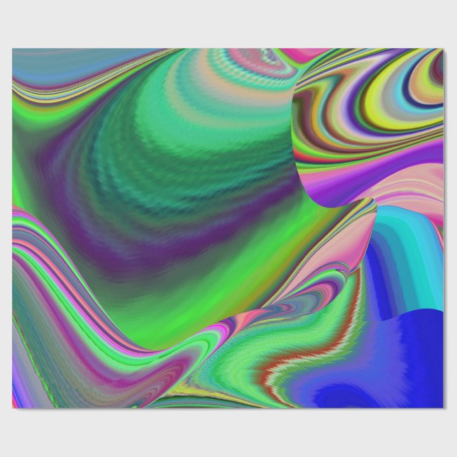 Summerfeeling , Abstract 3D Rainbowart Wrapping Paper (Flat)
