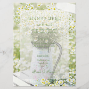 Summerfield Daisies Camomile Flower Wedding Menu