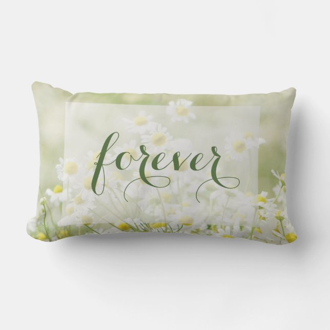 Summerfield Daisies Daisy Flower Wedding Forever Lumbar Cushion (Front)
