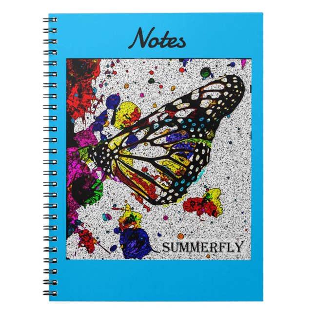 Summerfly Note Book Blue Background (Front)