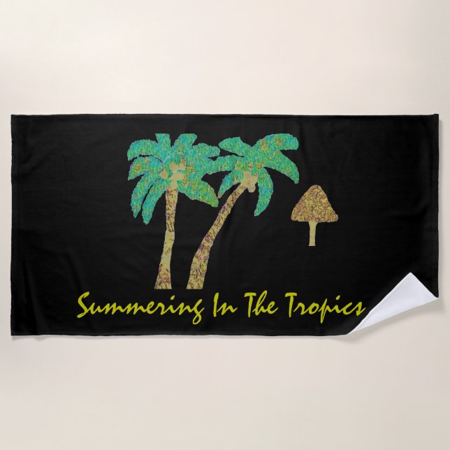 Summering In The Tropics  Beach Towel (Front)