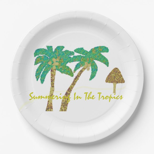 Summering In The Tropics Paper Plate (Front)