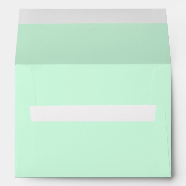 Summermint Pastel Green Mint Wedding Envelopes (Back (Bottom))