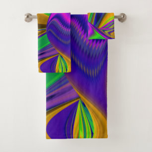 Summerrainbow , Abstract 3D Rainbowart Bath Towel Set