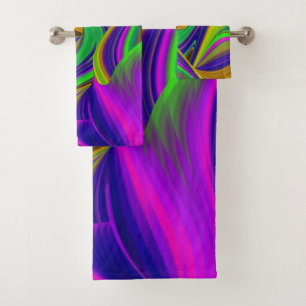 Summerrainbow , Abstract 3D Rainbowart Bath Towel Set