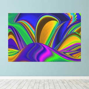 Summerrainbow , Abstract 3D Rainbowart Canvas Print