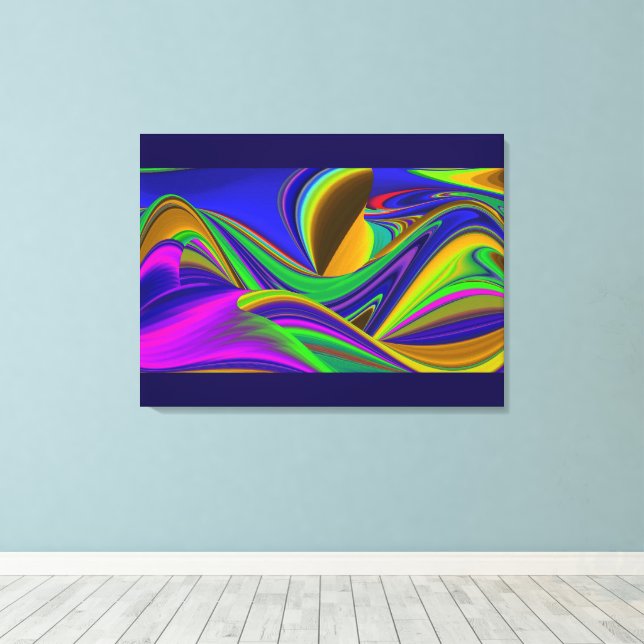 Summerrainbow , Abstract 3D Rainbowart Canvas Print (Insitu(Wood Floor))