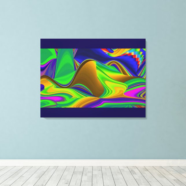 Summerrainbow , Abstract 3D Rainbowart Canvas Print (Insitu(Wood Floor))