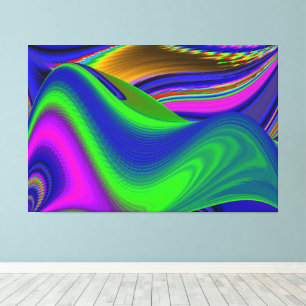 Summerrainbow , Abstract 3D Rainbowart Canvas Print