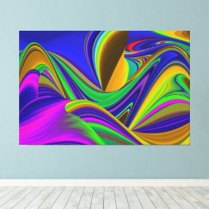 Summerrainbow , Abstract 3D Rainbowart Canvas Print