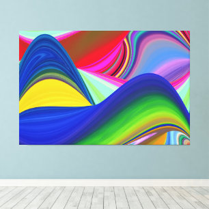 Summerrainbow , Abstract 3D Rainbowart Canvas Print